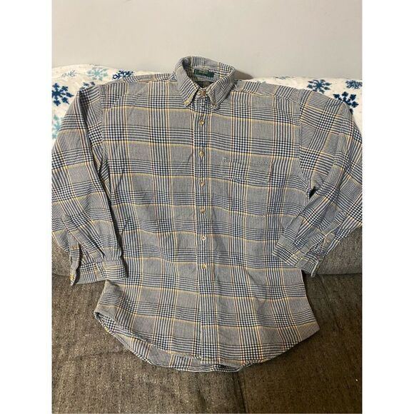 ORVIS Button Up Shirt/ Men’s  L Plaid Cotton - Picture 1 of 5